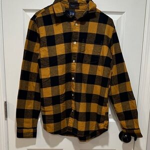 GAP Mustard and Black Checkered Shirt